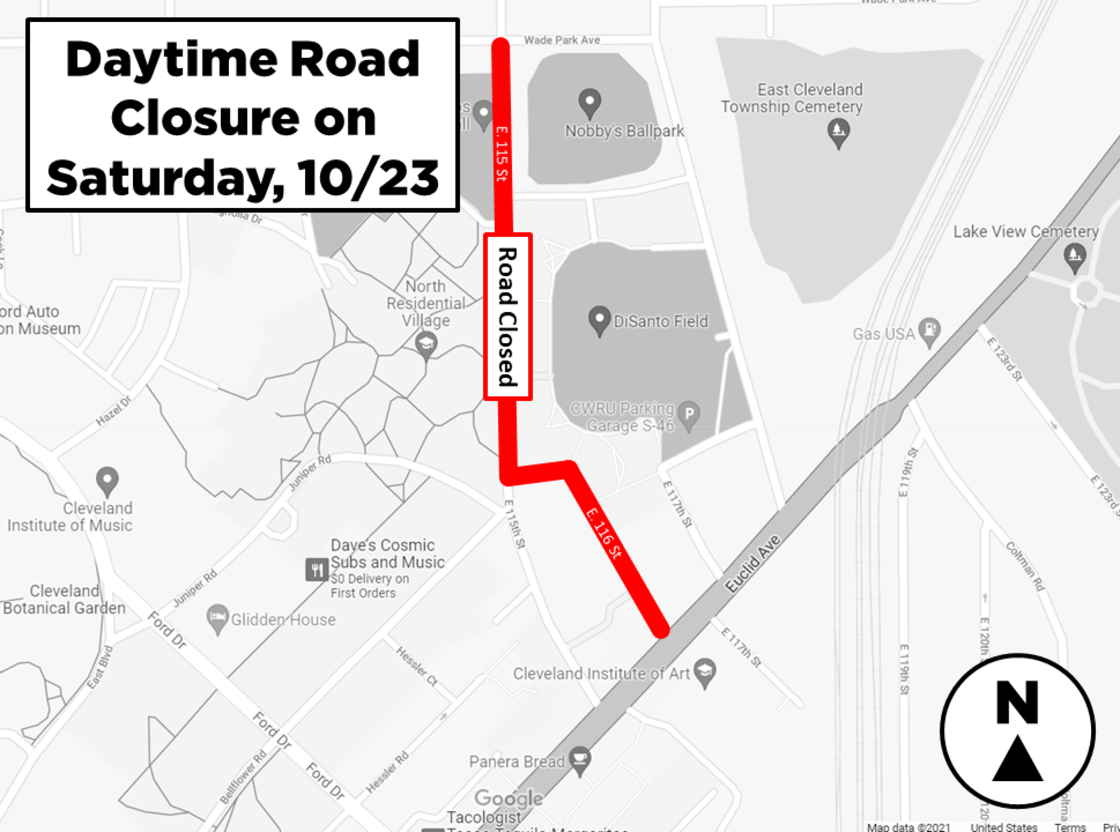 Road Closures for CWRU Homecoming Events