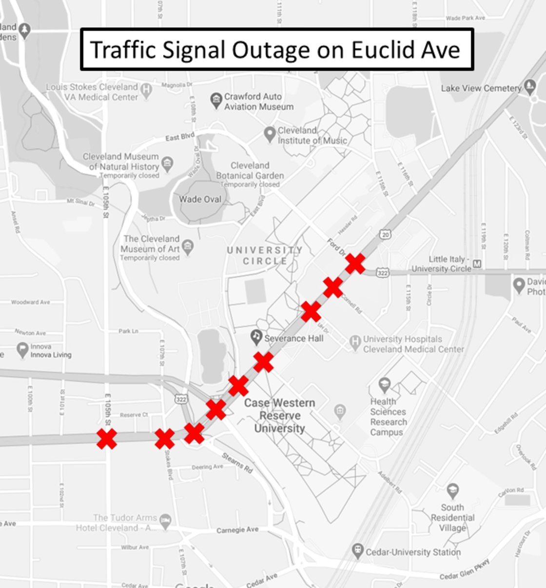 Euclid Avenue Traffic Signal Outage