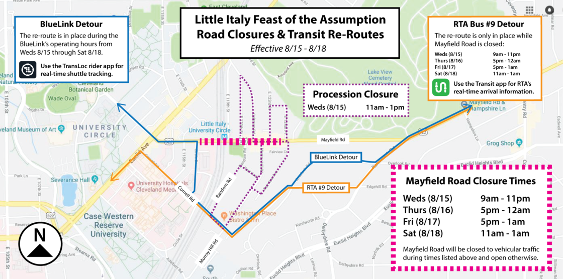 Little Italy Feast Closures & Transit Re-Routes