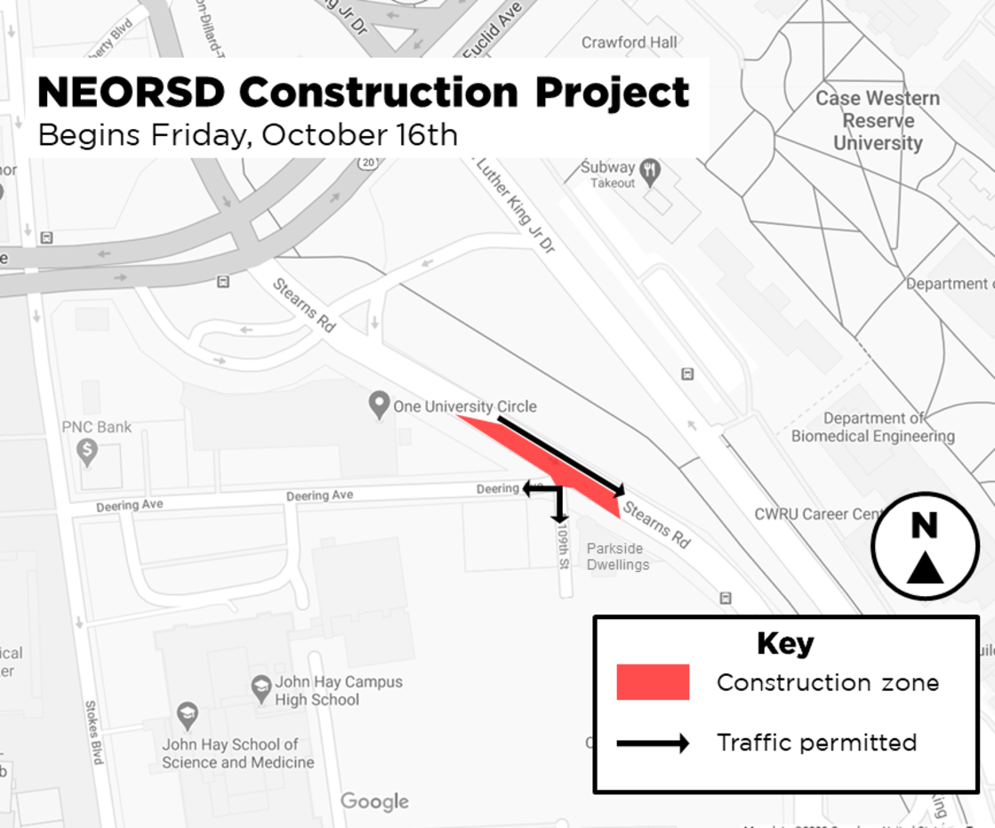Lane Reduction on Stearns Road with Turn Restrictions at Deering